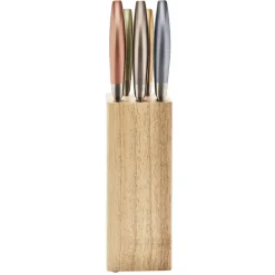 New Pradel France Bloc 5 couteaux métallisés