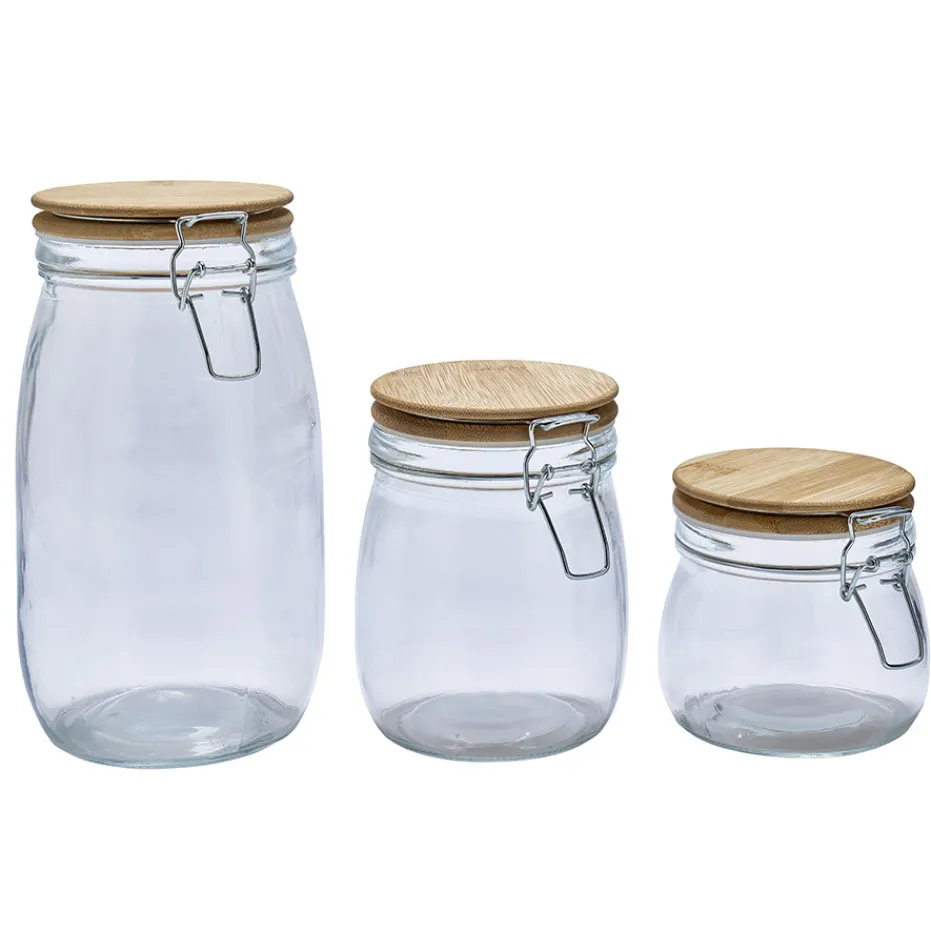 Hot Pradel France Lot de 3 bocaux en verre
