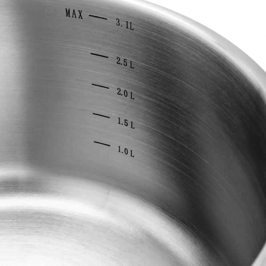 Fashion Pradel France Lot de 3 casseroles inox + 1 manche amovible