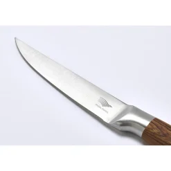Hot Pradel France Lot de 4 couteaux à steak tout inox effet bois