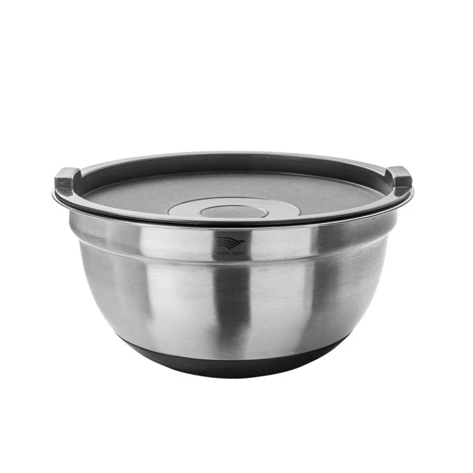 Hot Pradel France Lot de 3 saladiers inox avec couvercles
