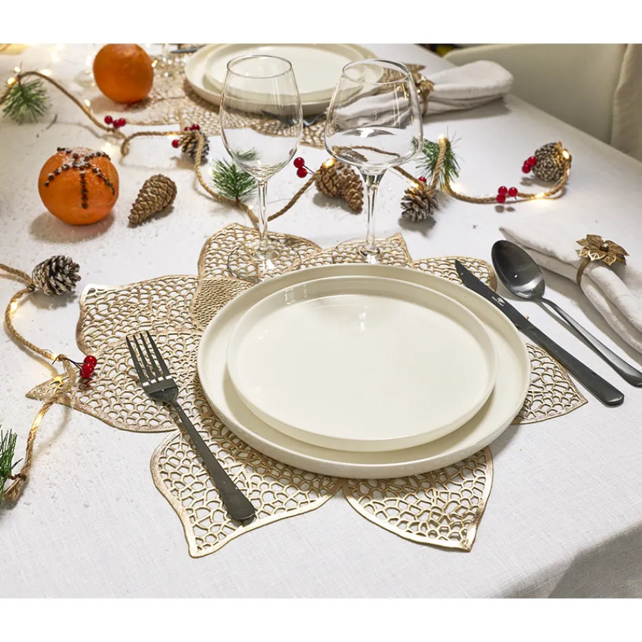 New Pradel France Lot de 6 sets de table forme poinsettia
